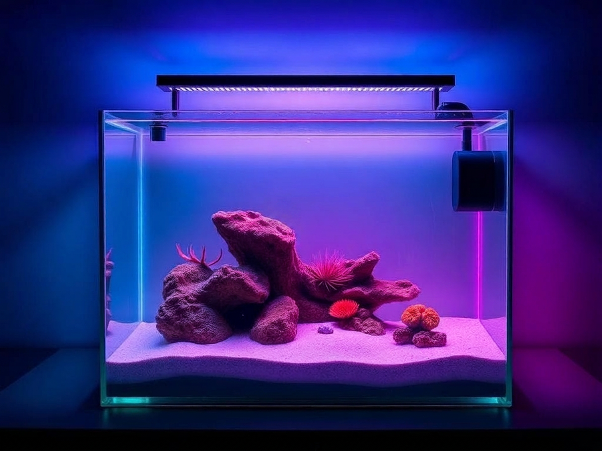 Clean, low-flow axolotl tank setup